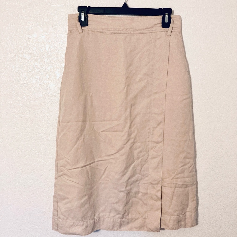 Ann Taylor Wrap Pencil Skirt (Tan Blush)
